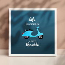 Citação Inspiradora de Vida Azul Ombre