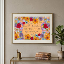 Citação Inspiradora Floral Botânica Boho Colorida
