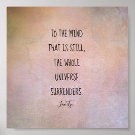 Poster citação inspiradora Lao Tzu afligido tons quentes