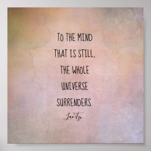 Poster citação inspiradora Lao Tzu afligido tons quentes