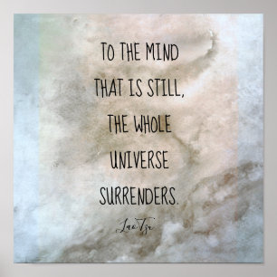 Poster citação inspiradora Lao Tzu texto aquarela cinza
