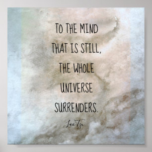 Poster citação inspiradora Lao Tzu texto cinza de aquarel