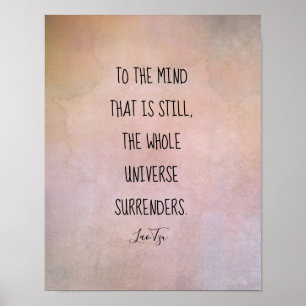 Poster citação inspiradora Lao Tzu tons quentes angustiad