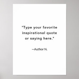 Poster Citação Inspiradora Minimalista Preto e Branco