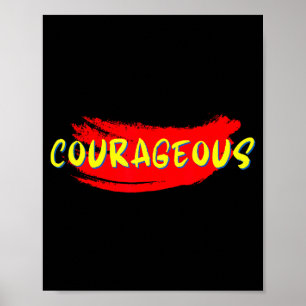 Poster Citação Inspiradora Motivacional Corajosa Fé