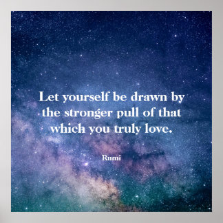 Poster Citação Inspiradora Motivacional Rumi Universo