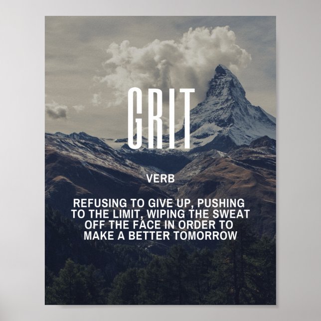 Poster Citação Inspiradora na Grit (Frente)