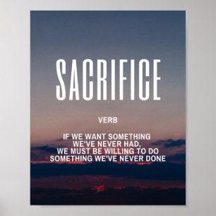 Poster Citação Inspiradora no Sacrifício