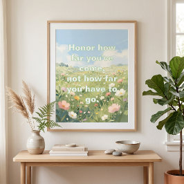 Poster Citação Inspiradora Prado de Flores Silvestres Pas