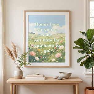 Poster Citação Inspiradora Prado de Flores Silvestres Pas