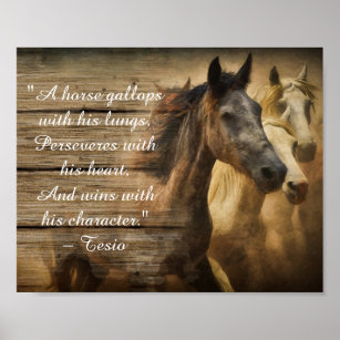 Poster Citação Inspirativa de Separação de Cavalos Selvag