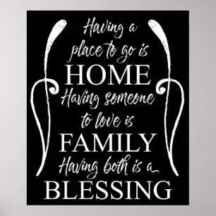 Pôster Citação Inspirativa sobre Casa - Família - Ben