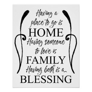 Pôster Citação Inspirativa sobre Casa - Família - Ben
