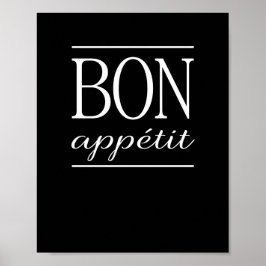 Pôster CITAÇÃO Jantada BON APPETIT Black Kitchen