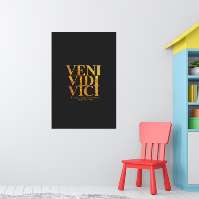 Veni Vidi Vici Poster Citação Latim Tradução Vim Conquistei