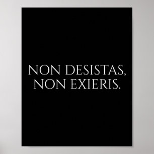 Poster Citação Latina Motivacional - Nunca Desistir, Nunc