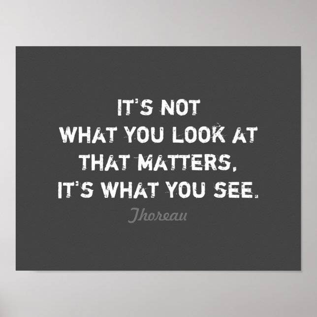 Poster citação literária inspiradora de Thoreau sobre cin (Frente)