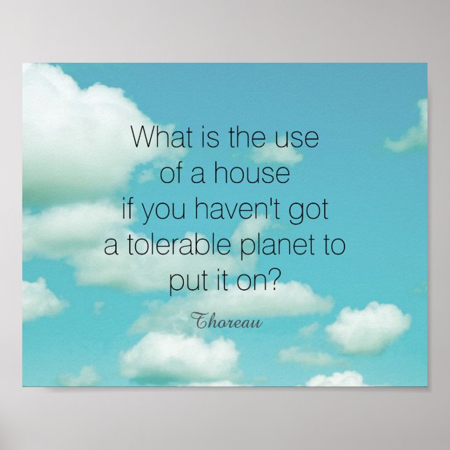 Poster citação literária motivacional de Thoreau sobre a  (Frente)