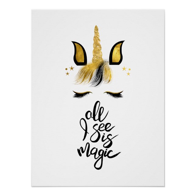 Pôster Citação Mágica do Unicórn (Frente)