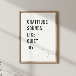 Poster Citação Mínima de Gratidão, Vida Consciente