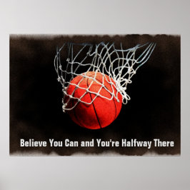 Pôster Citação Motivacional Basquetebol