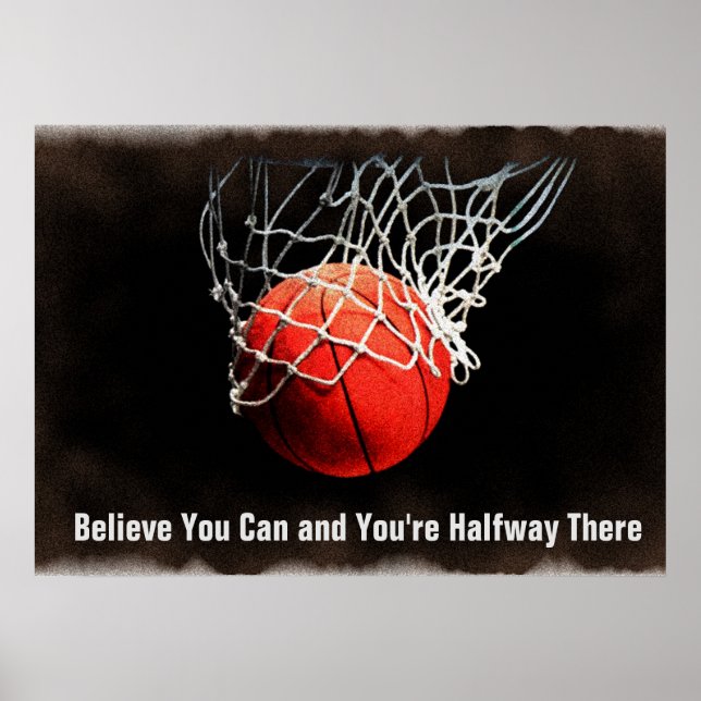 Pôster Citação Motivacional Basquetebol (Frente)