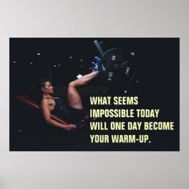 Poster Citação Motivacional de Academia para Garotas Trei