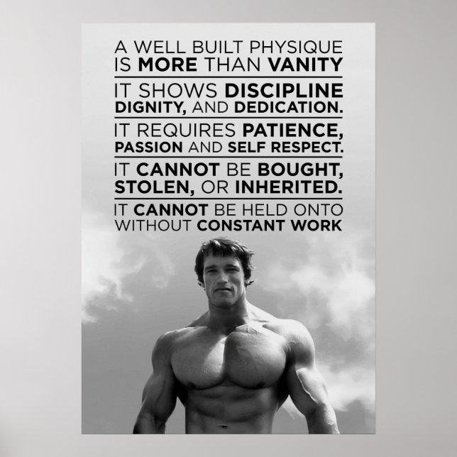 Poster Citação Motivacional de Arnold Schwarzenegger (Frente)