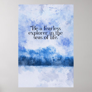 Poster citação motivacional de lago congelado coberto de