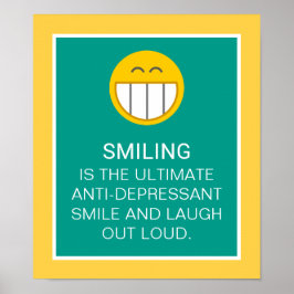 Poster Citação Motivacional de Sorriso Antidepressivo