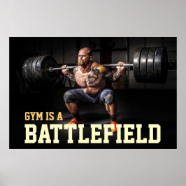 Poster Citação Motivacional de Treino de Fisiculturista d