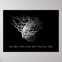 Citação Motivacional em Preto e Branco Basquetebol