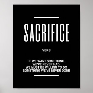 Poster Citação Motivacional Em Sacrifício