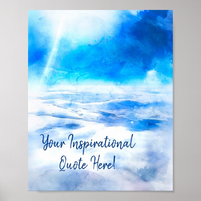 Poster Citação Motivacional Inspiracional - Céu Azul (Frente)