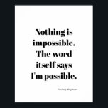 Poster Citação motivacional inspiradora<br><div class="desc">Simples citação motivacional minimalista de Audrey Hepburn.</div>