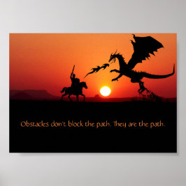 Poster Citação Motivacional Inspiradora de Dragão vs Cava