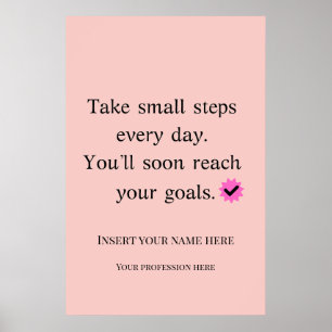 Poster Citação Motivacional Ousada Dê Pequenos Passos