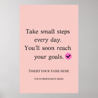 Poster Citação Motivacional Ousada Dê Pequenos Passos