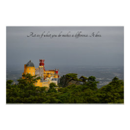 Pôster Citação Motivacional - Palácio Pena Sintra, Portug