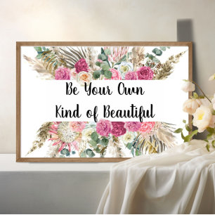 Poster Citação Motivacional Personalizada Rosa Floral