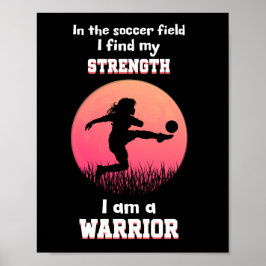Poster Citação motivacional sobre menina jogando futebol