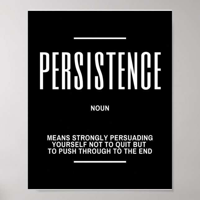 Poster Citação Motivacional Sobre Persistência (Frente)