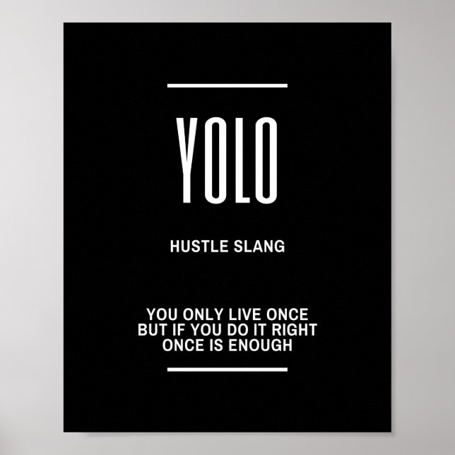 Poster Citação Motivacional YOLO (Frente)