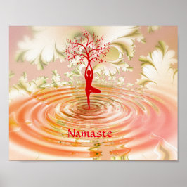 Poster Citação Namaste Árvore da Vida Zen Yoga