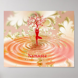 Poster Citação Namaste Árvore da Vida Zen Yoga
