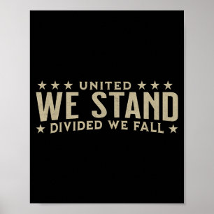Poster Citação patriótica americana unida permanece divid