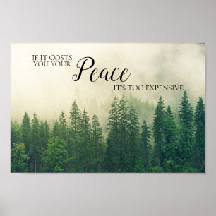 Poster Citação Pela Paz Na Floresta Das Montanhas Dizen