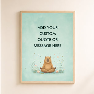 Poster Citação Personalizada Camping Capivara Animal Engr