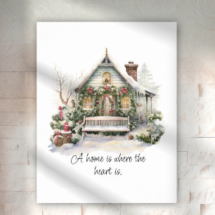Poster Citação Personalizada Cena de Inverno Nórdico Feli