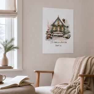Poster Citação Personalizada Cena de Inverno Nórdico Feli